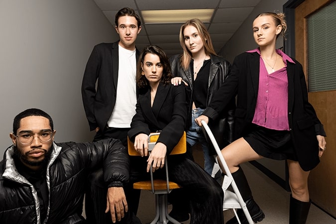 2022 Verge Fashion Magazine Student Group A group of fashion students pose for the cover of a magazine.