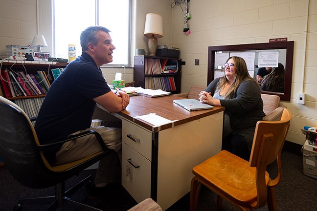 Amy Ferguson Amy Ferguson and Dr. Mike Hixson research Evaluating Autocorrelation in Single-Case Designs during the McNair Research Institute 2025.