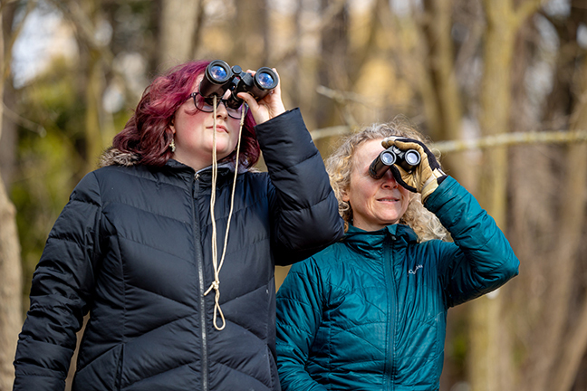 Emily Guiles Emily Guiles and Dr. Nancy Seefelt research Human Impacts on Birds in a Riparian Corridor during the McNair Research Institute 2025.